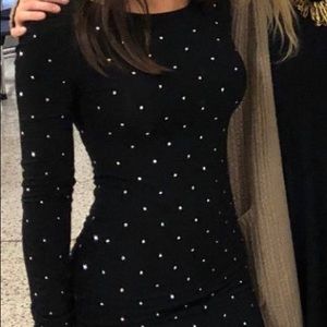 Black with Gunmetal/Silver Embellishment Dress